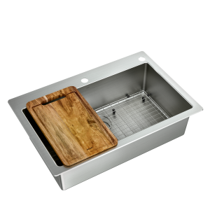 Islet 33x22 Steel 18 Gauge Single Bowl Dual Mount Sink