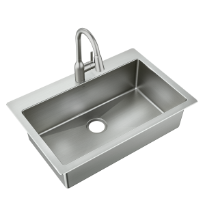 Kenadi 33x22 Steel 18 Gauge Single Bowl Dual Mount Sink
