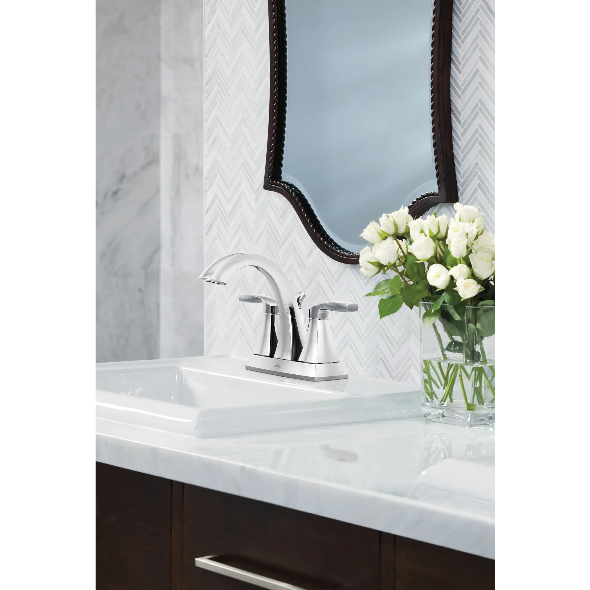 Voss Two-Handle High Arc Bathroom Faucet - Image 3