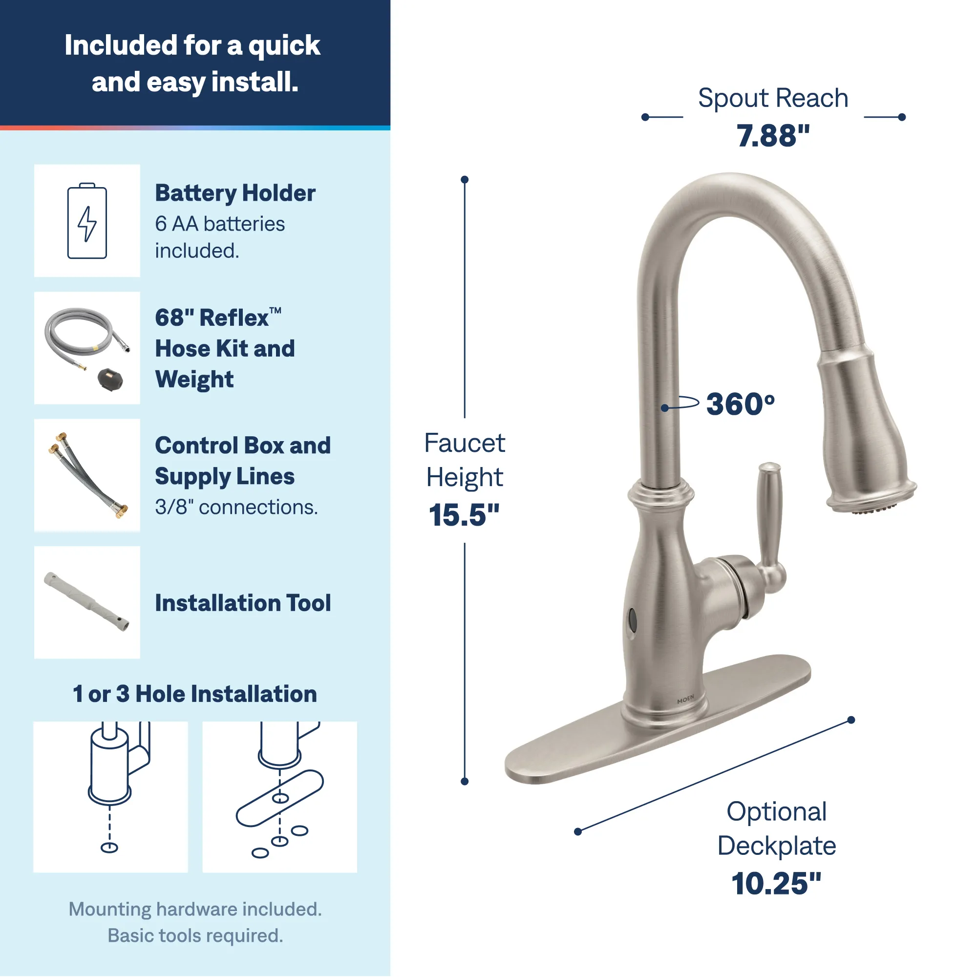 Brantford MotionSense Wave One-Handle High Arc Single Sensor Pulldown Kitchen Faucet - Image 8