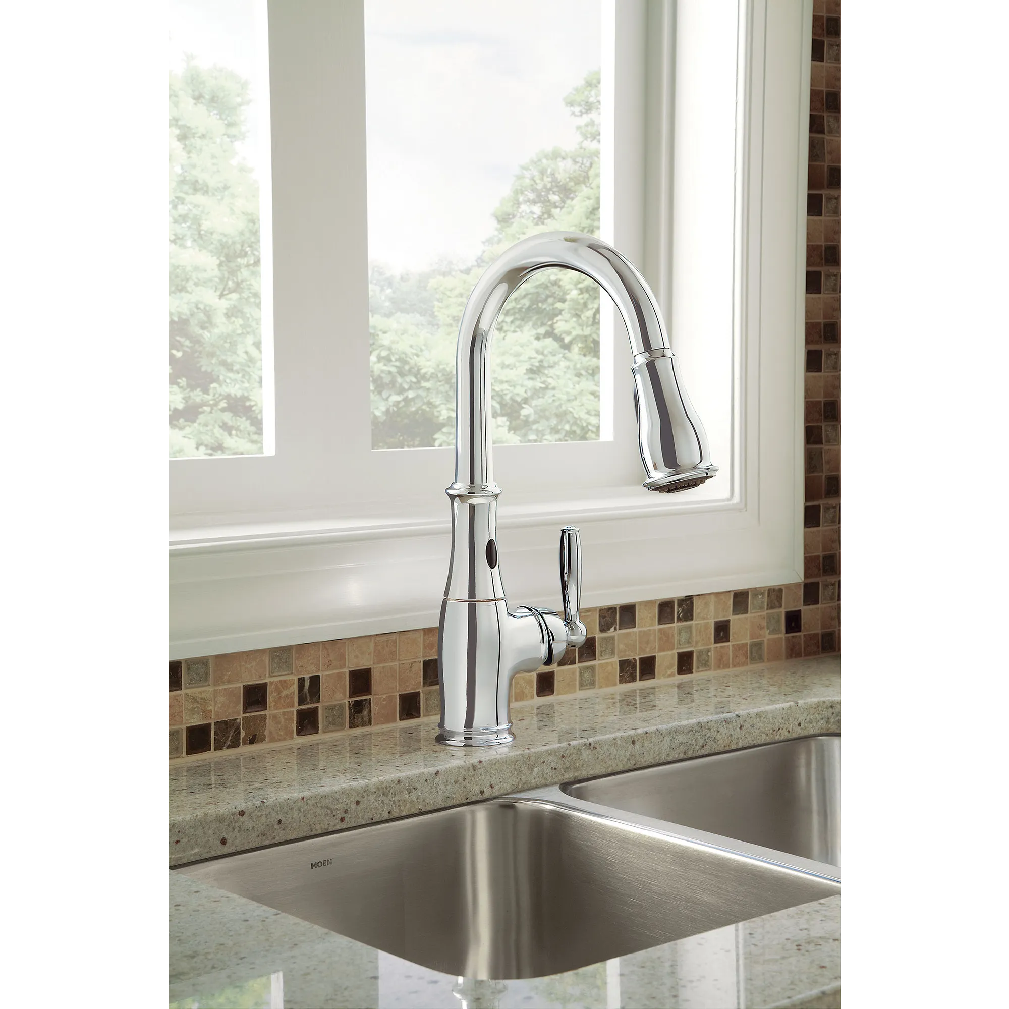 Brantford One-Handle High Arc MotionSense Dual Sensor Pulldown Kitchen Faucet - Image 9