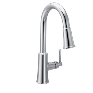 Ember Chrome one-handle high arc pulldown kitchen faucet