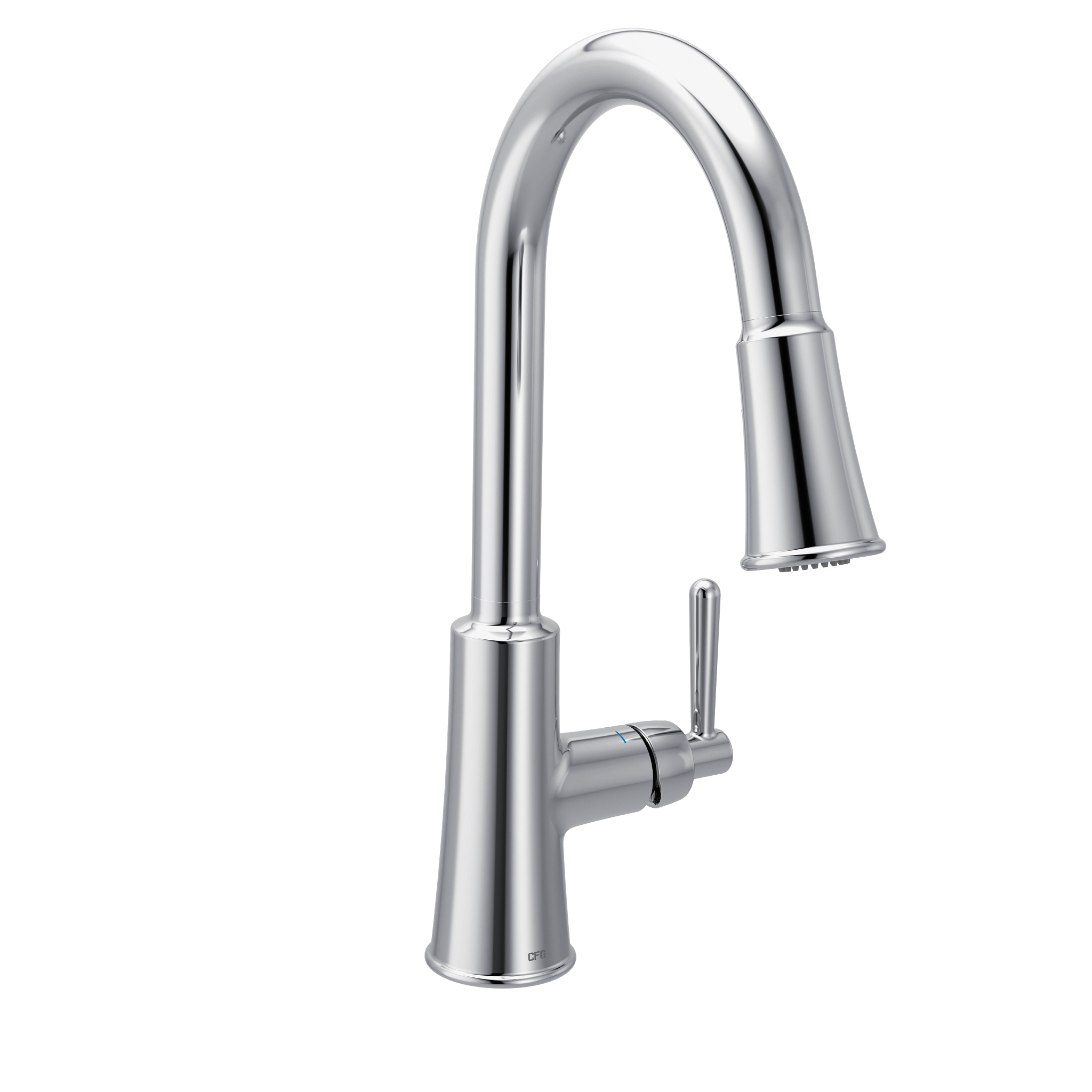 Ember Chrome one-handle high arc pulldown kitchen faucet