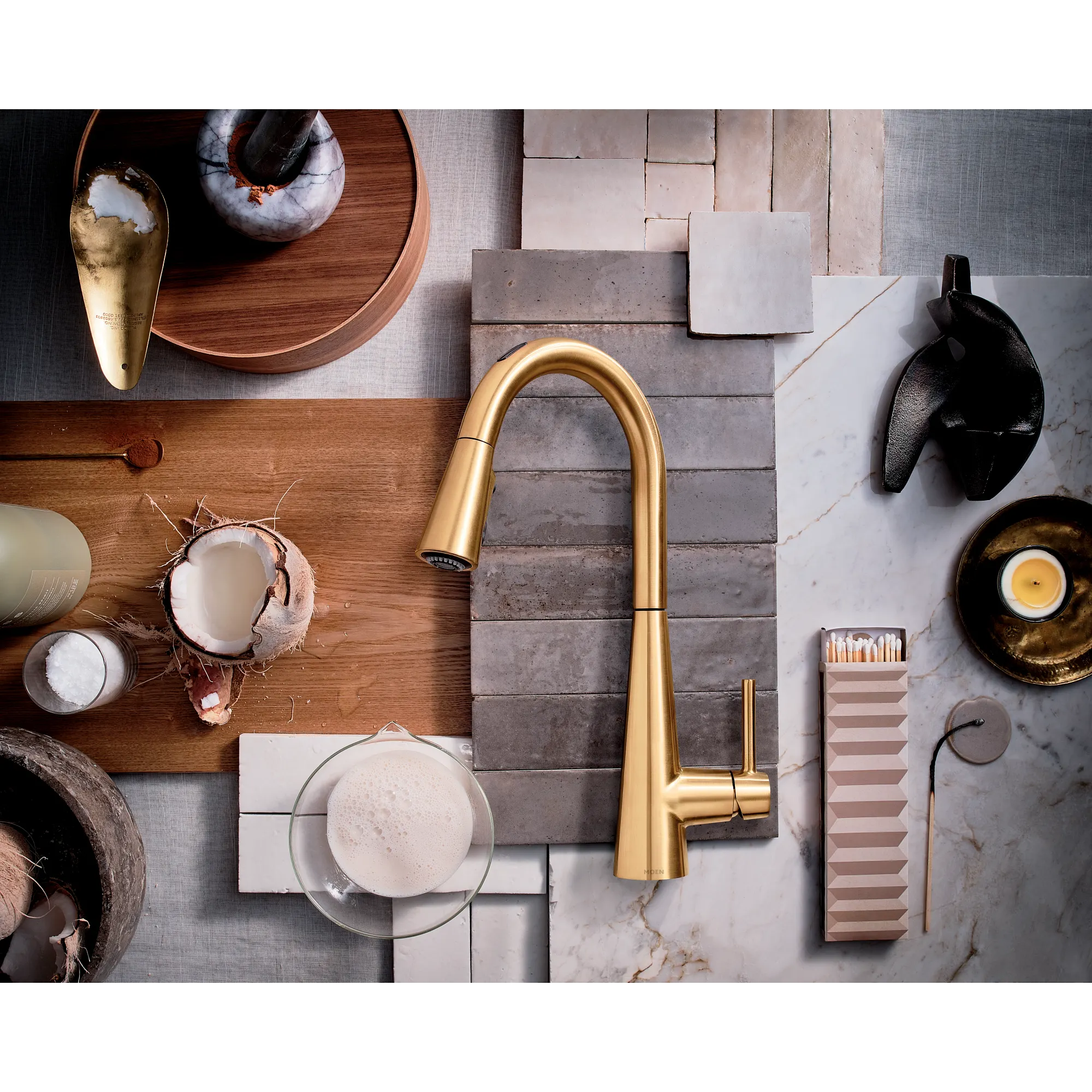 Sleek Smart Faucet Voice Control One-Handle High Arc Pulldown Kitchen Faucet - Image 25