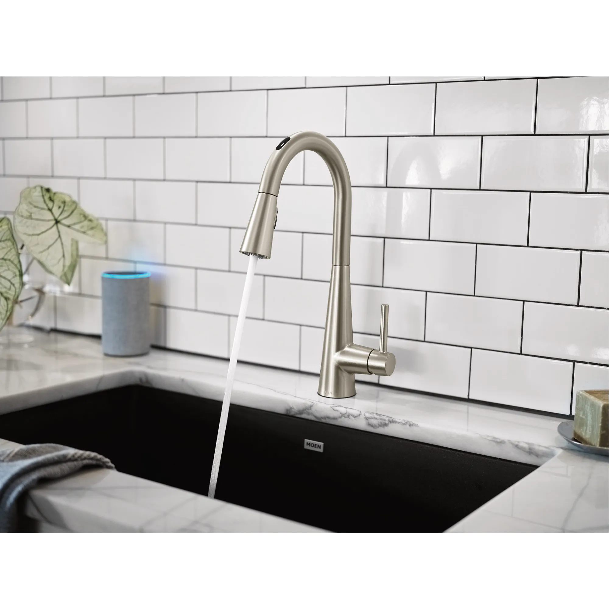 Sleek Smart Faucet Voice Control One-Handle High Arc Pulldown Kitchen Faucet - Image 12