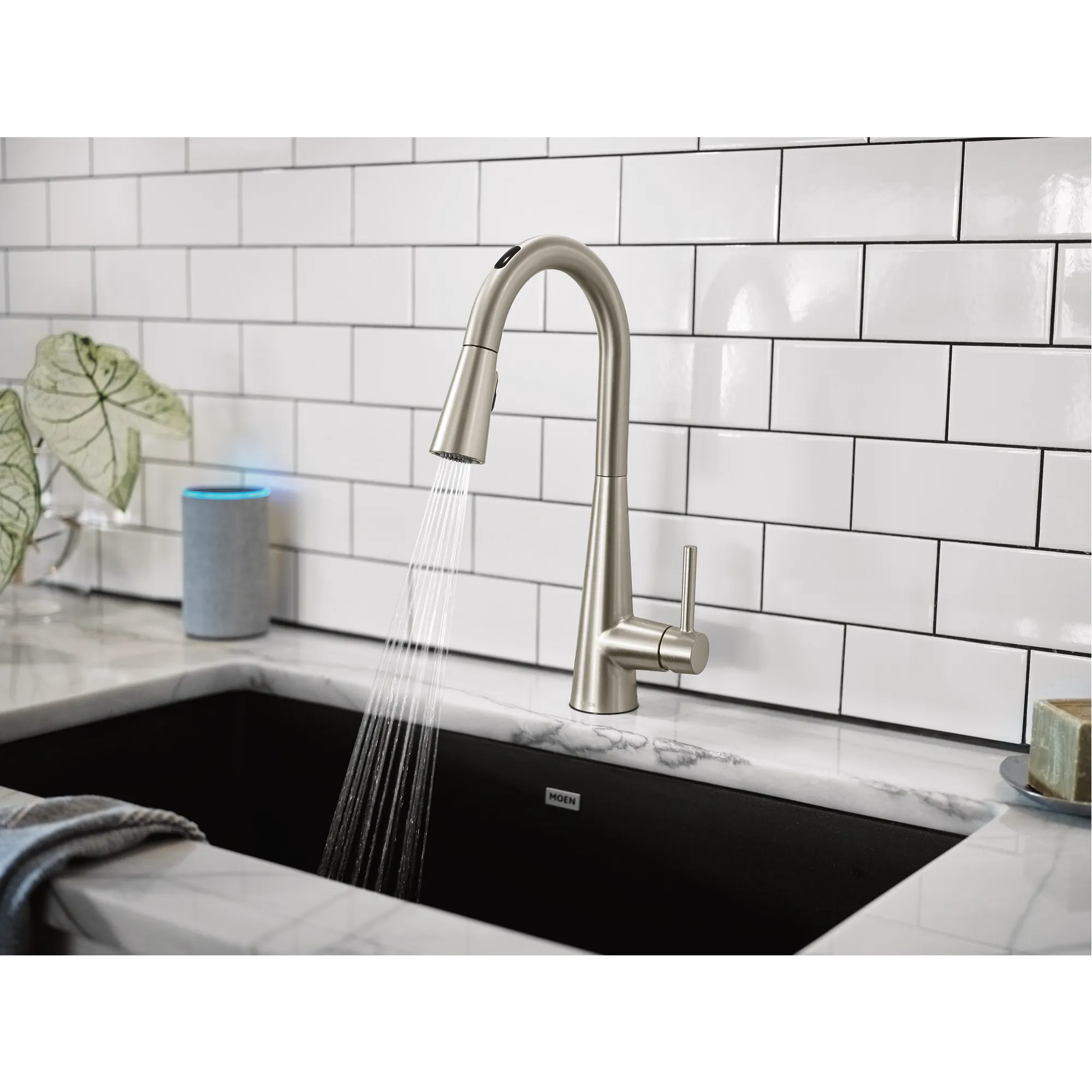 Sleek Smart Faucet Voice Control One-Handle High Arc Pulldown Kitchen Faucet - Image 11