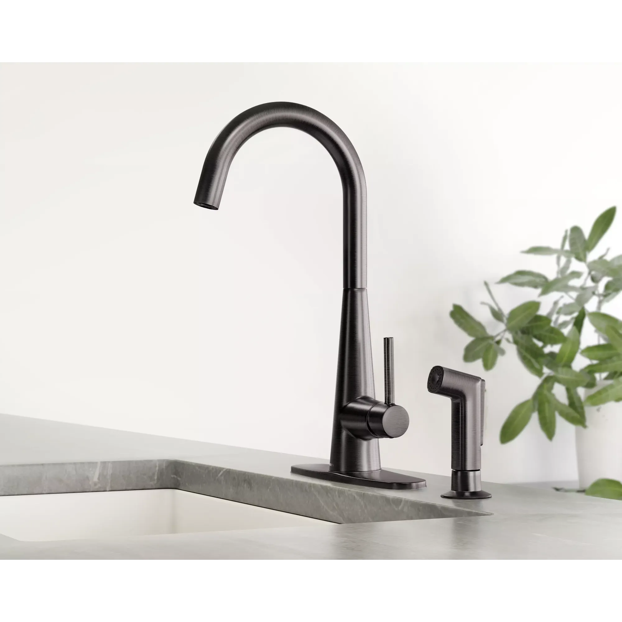 Sleek One-Handle High Arc Pulldown Kitchen Faucet - Image 17