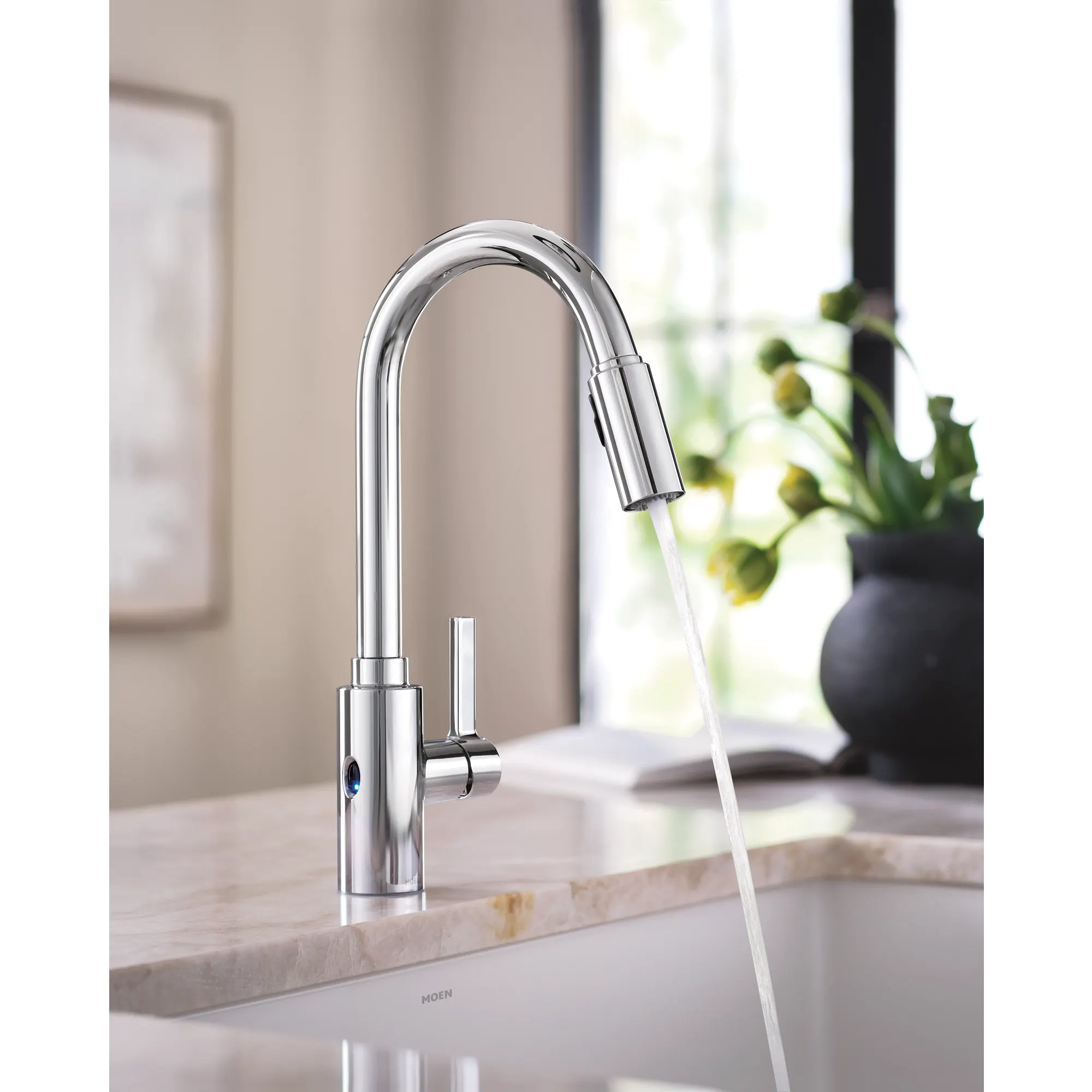 Genta LX MotionSense Wave Single Sensor One-Handle High Arc Pulldown Kitchen Faucet - Image 3