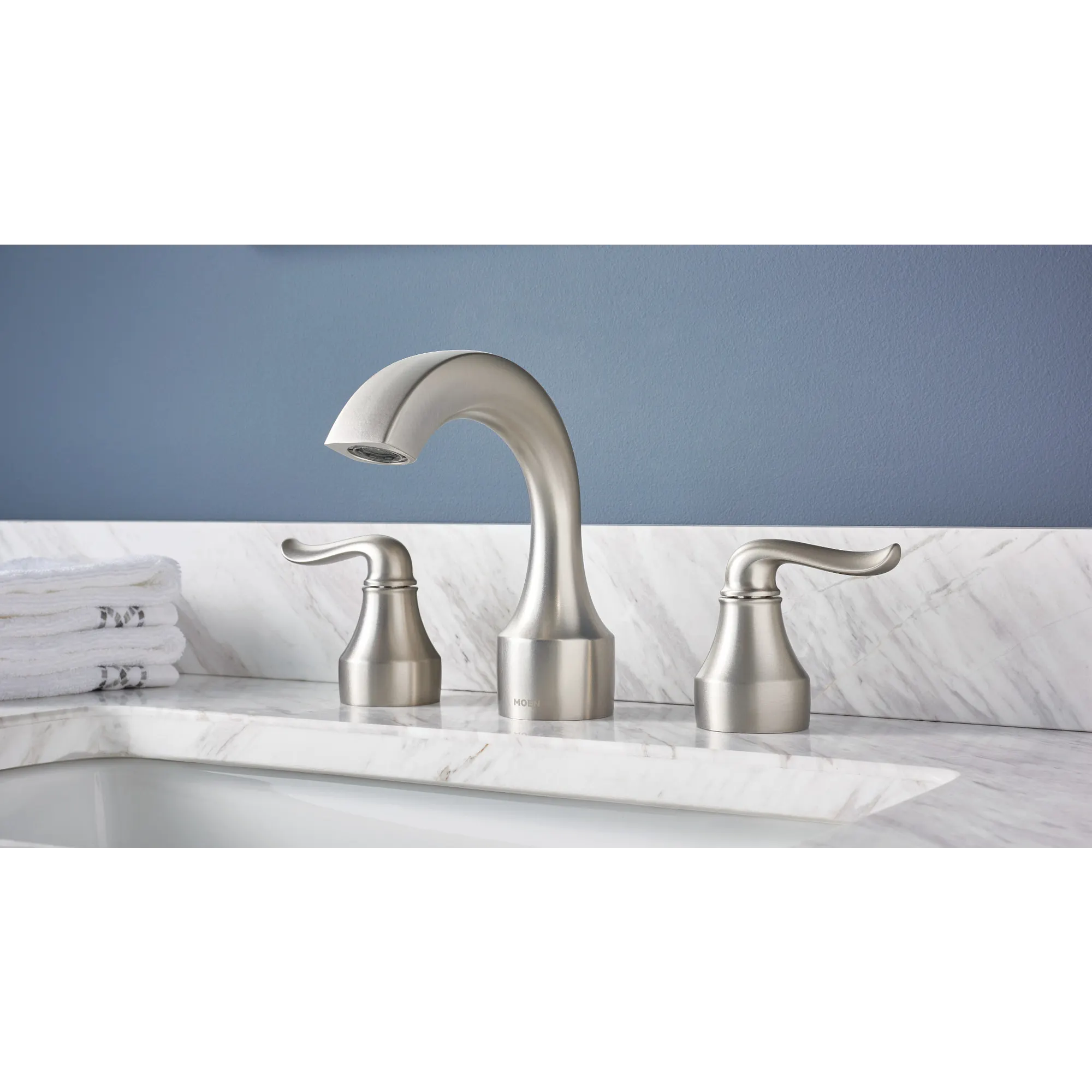 Hamden Two-Handle High Arc Bathroom Faucet - Image 3