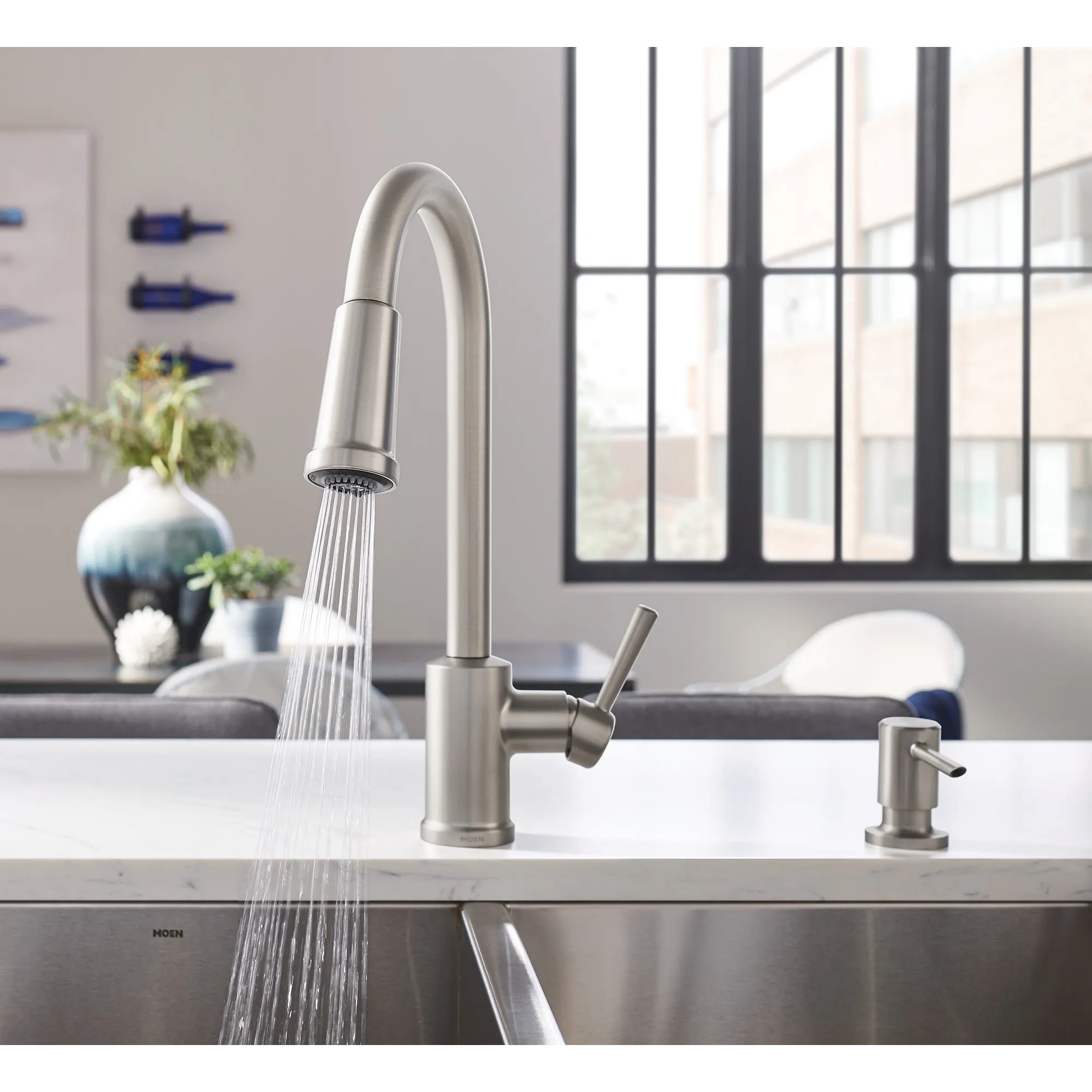 Indi One-Handle High Arc Pulldown Kitchen Faucet - Image 21