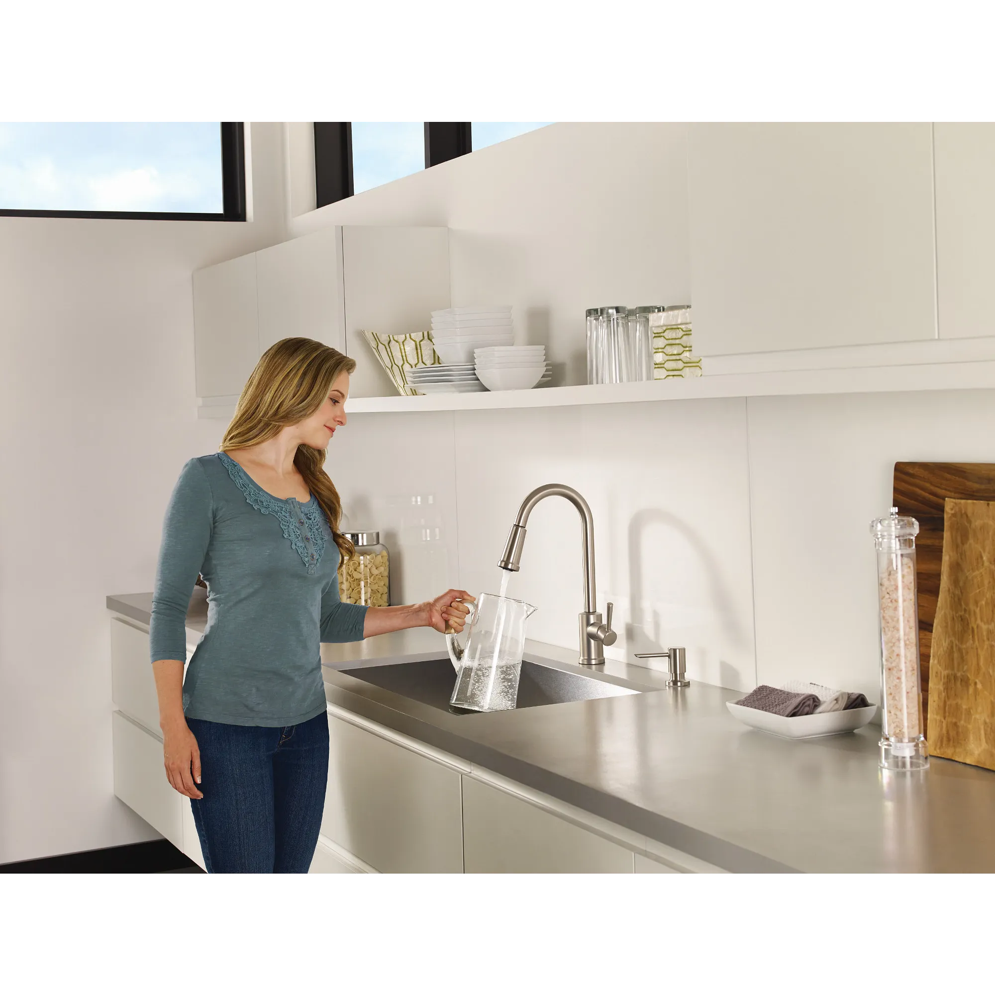 Indi One-Handle High Arc Pulldown Kitchen Faucet - Image 29