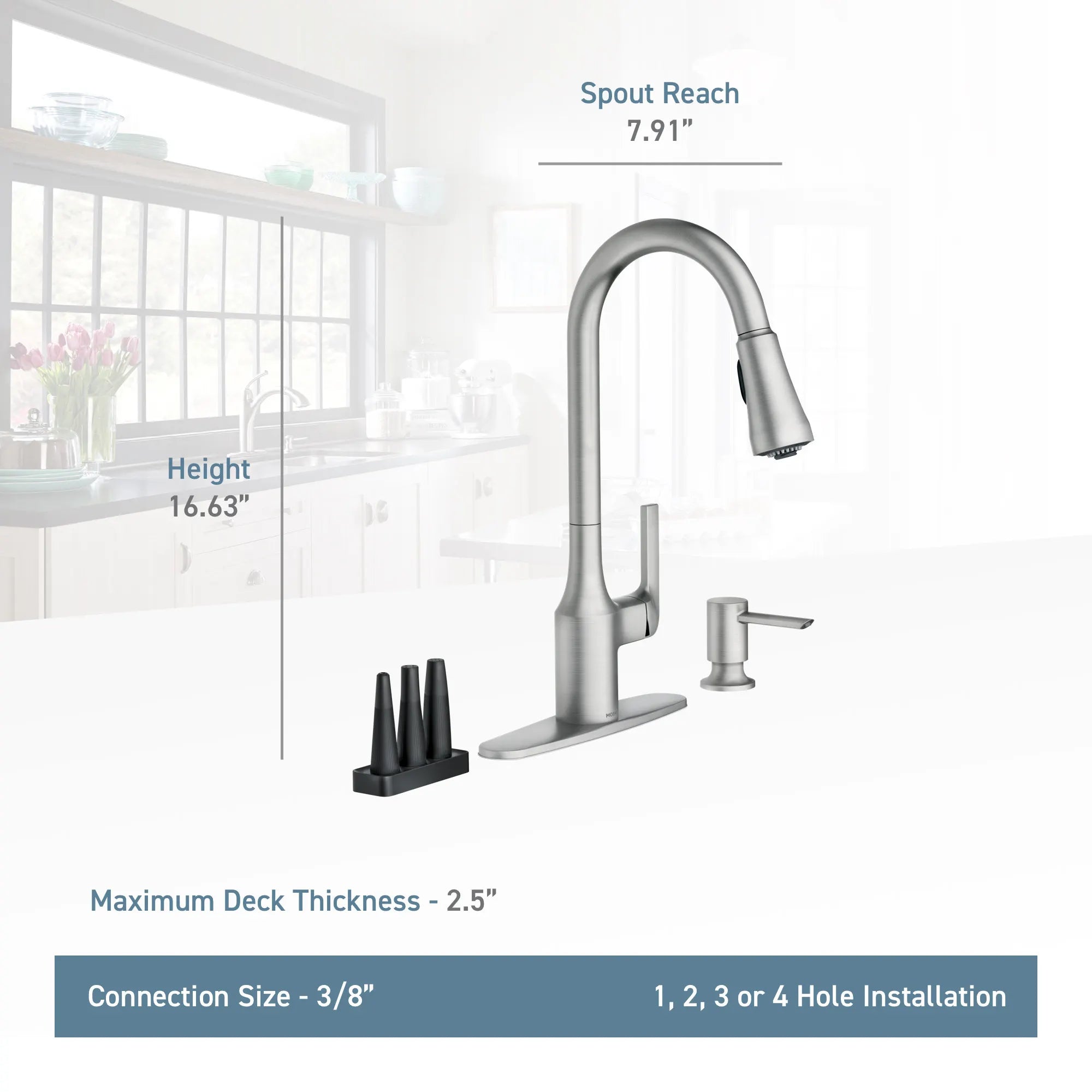 Milton One-Handle High Arc Pulldown Kitchen Faucet - Image 24