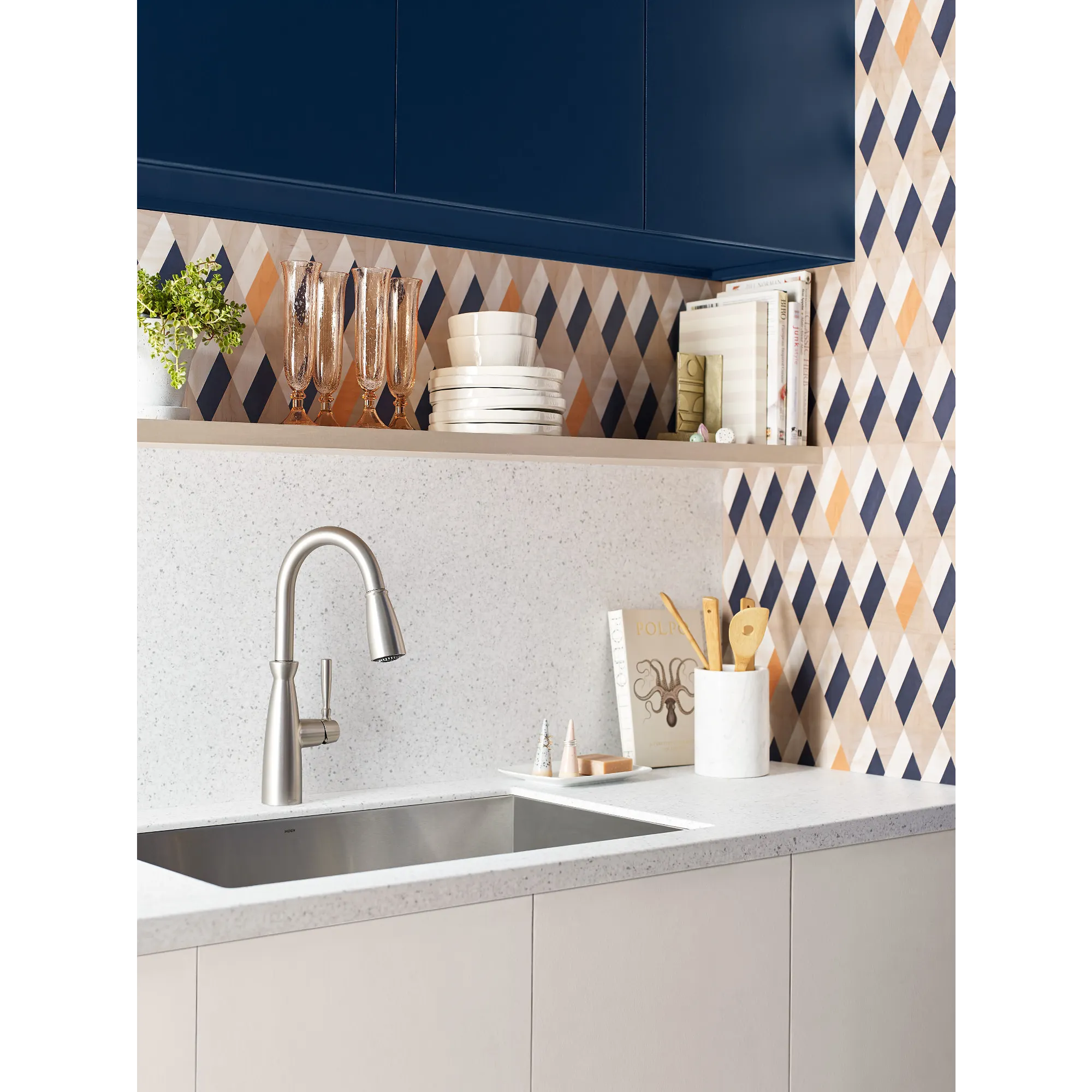 Surie One-Handle High Arc Pulldown Kitchen Faucet - Image 2