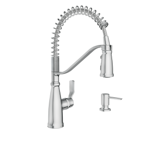 Nolia One-Handle High Arc Pre-Rinse Spring Pulldown Kitchen Faucet