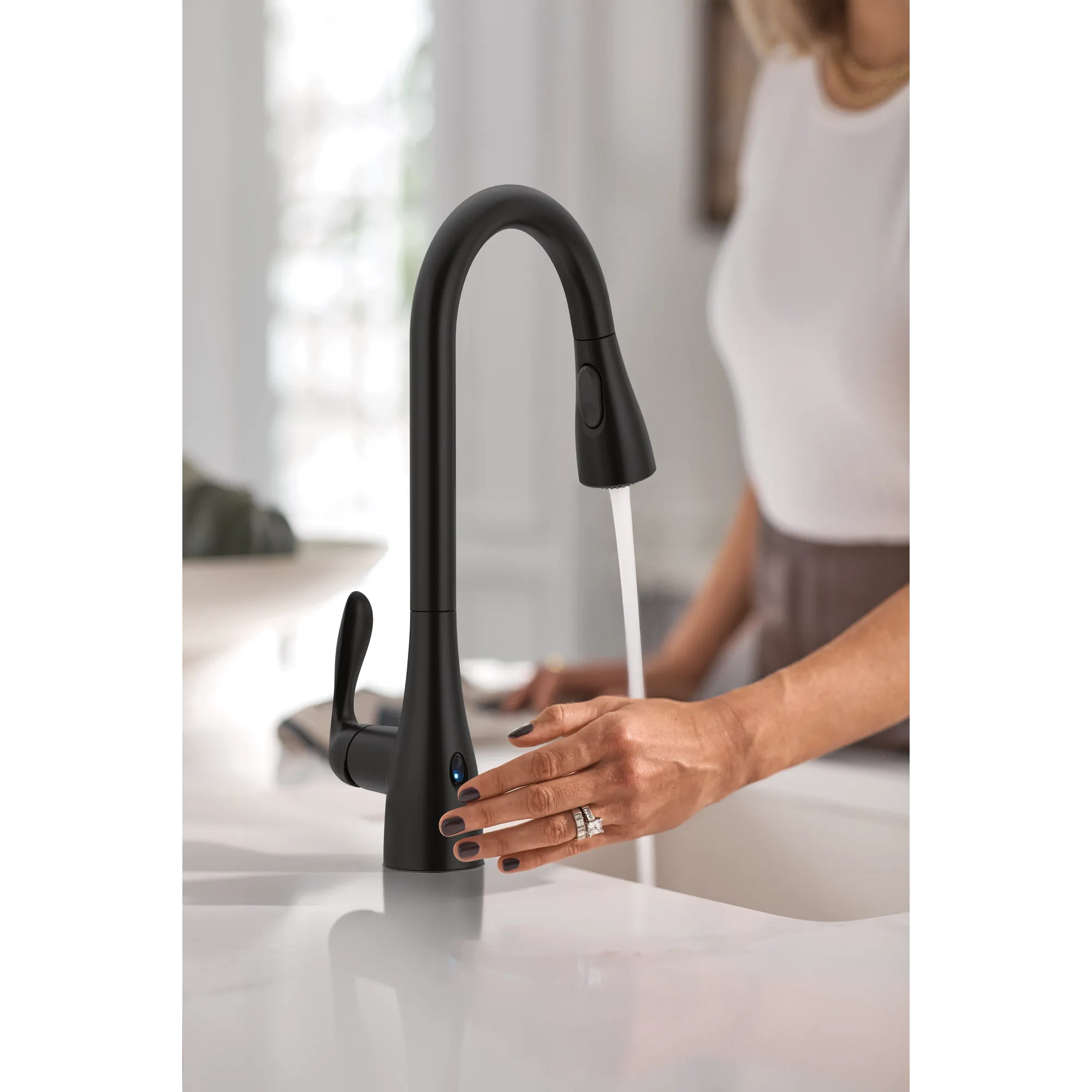 Georgene One-Handle High Arc Pulldown Kitchen Faucet - Image 3