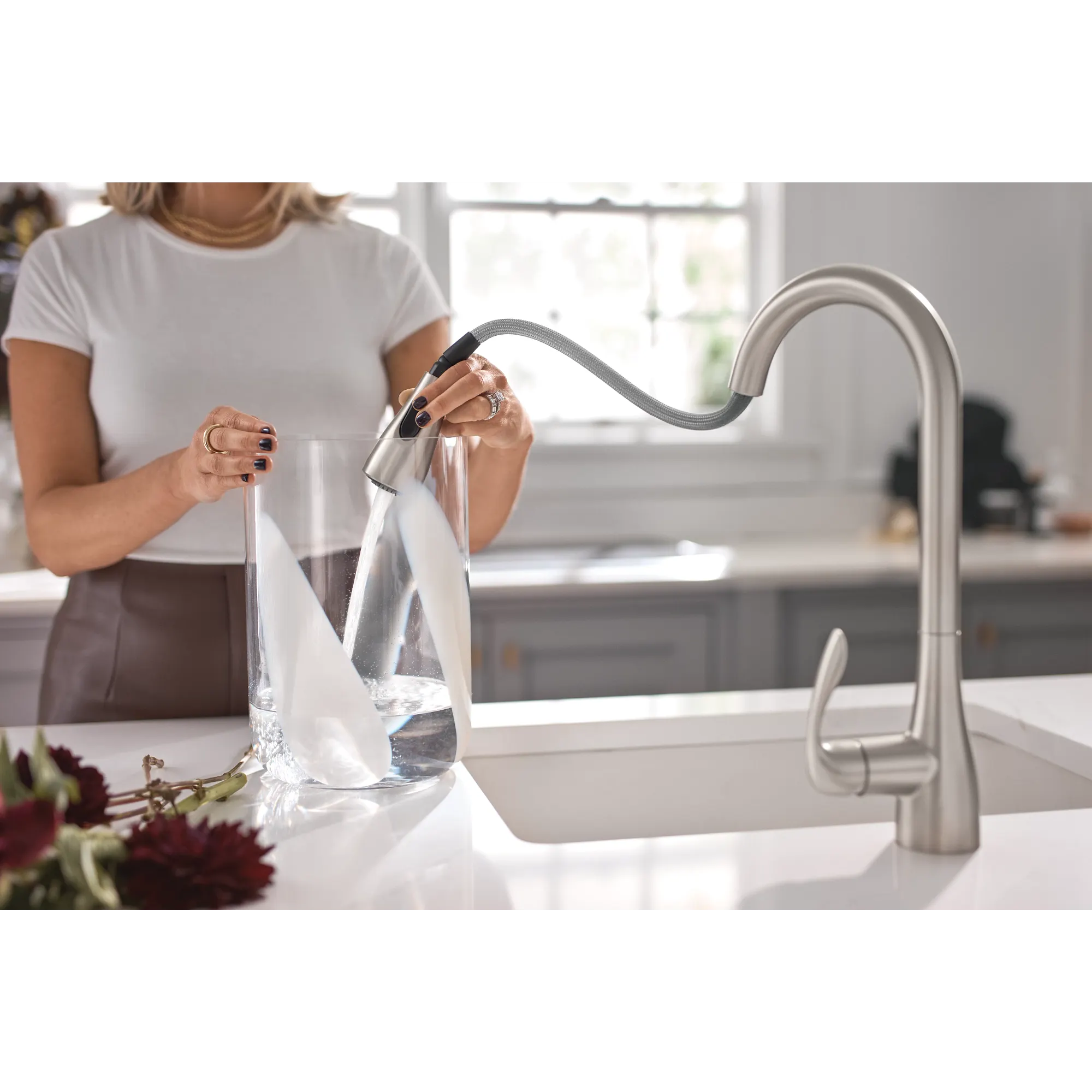 Georgene One-Handle High Arc Pulldown Kitchen Faucet - Image 19