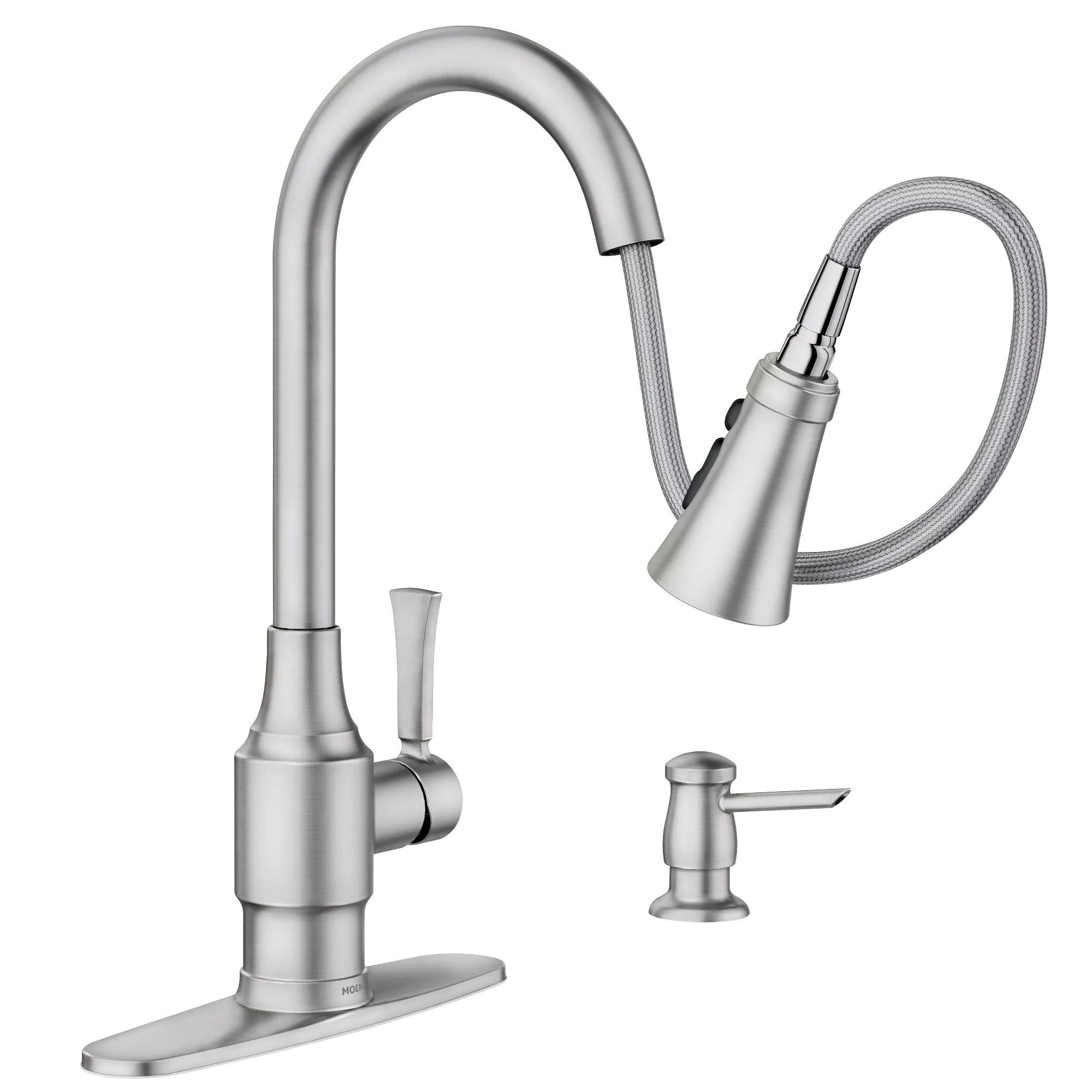 Swinden One-handle High Arc Pulldown Kitchen Faucet - Image 12
