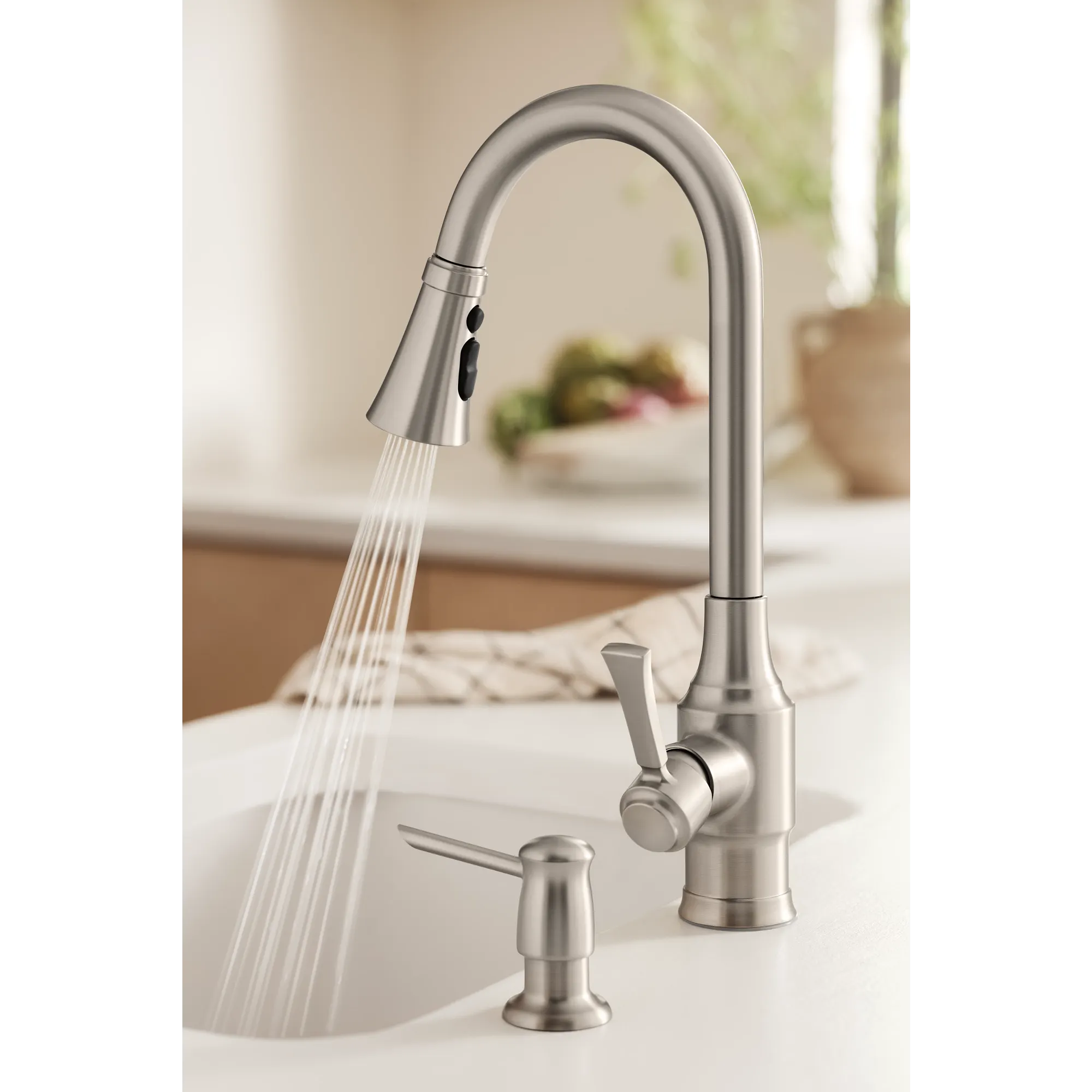 Swinden One-handle High Arc Pulldown Kitchen Faucet - Image 7