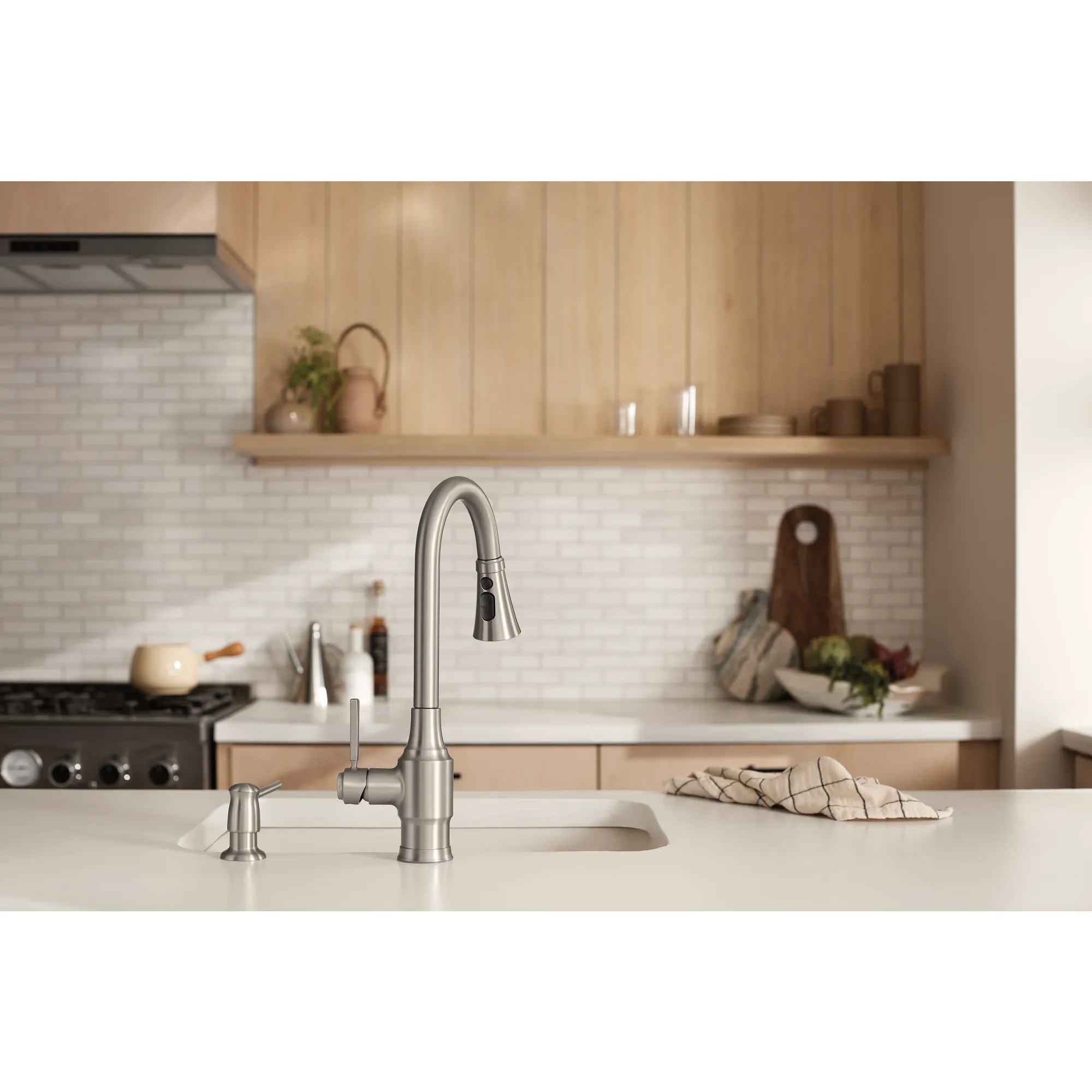 Swinden One-handle High Arc Pulldown Kitchen Faucet - Image 2