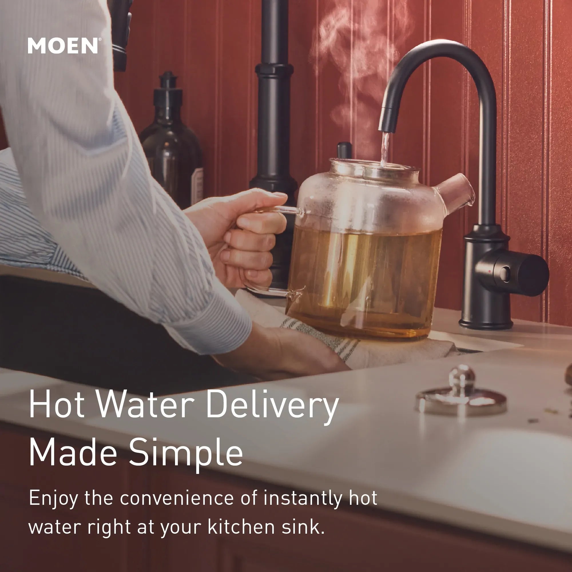 Moen Sip Transitional One-Handle High Arc Undermount Beverage Faucet - Image 2