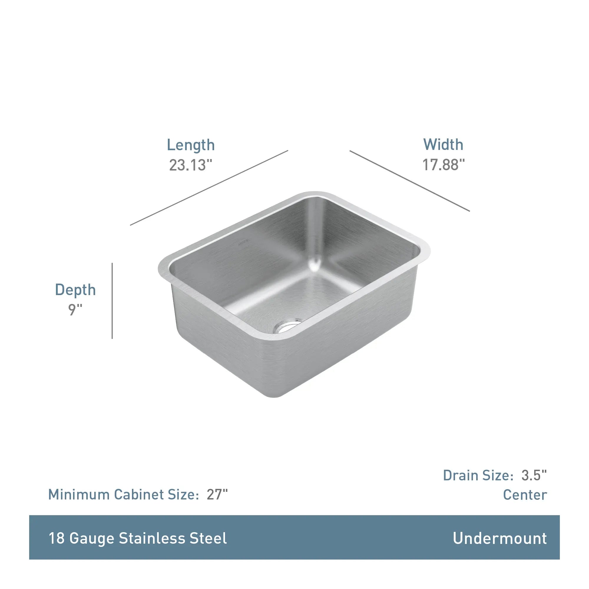 Prep 23 Steel Undermount Single Bowl Sink - Image 5
