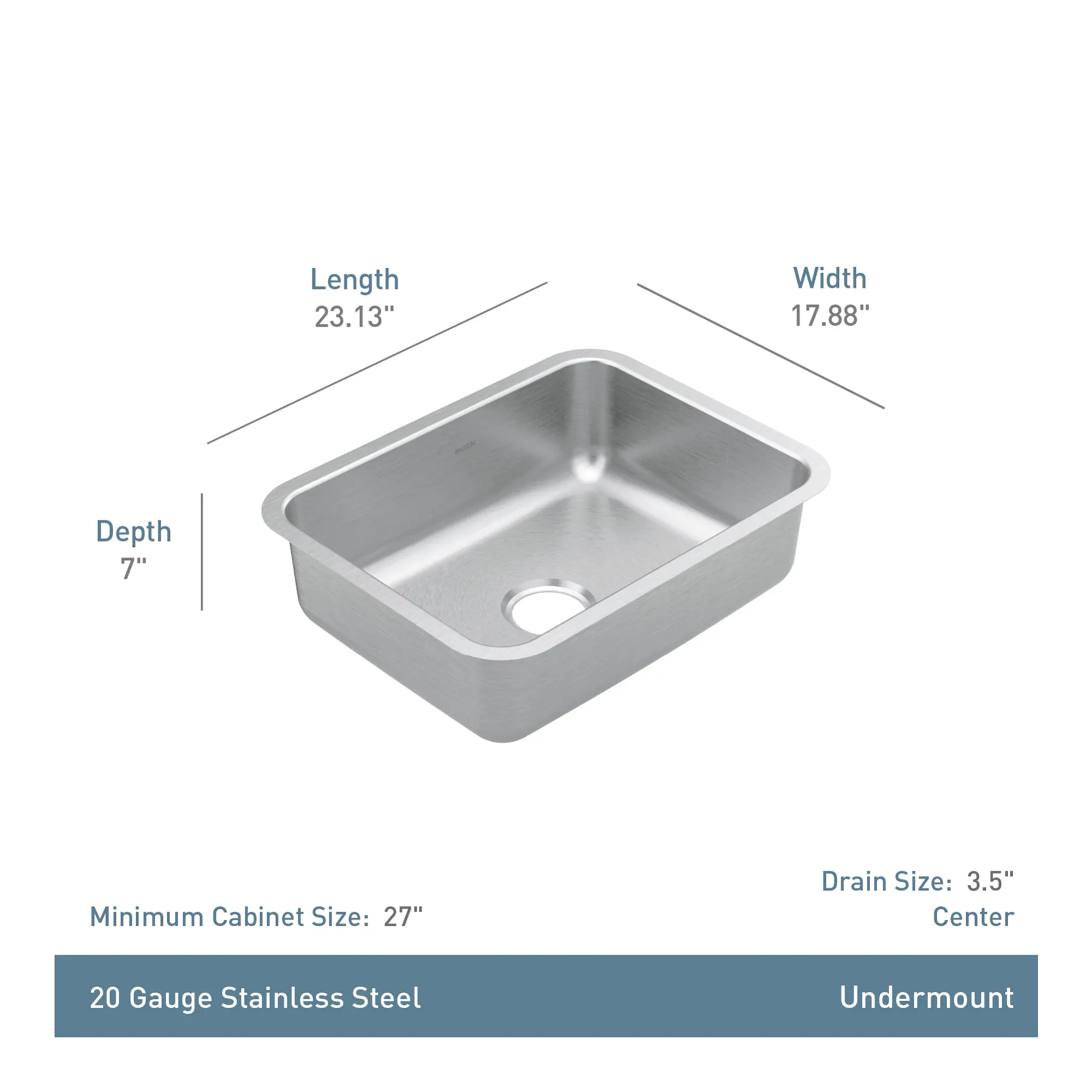 Prep 23 Steel Undermount Single Bowl Sink - Image 5
