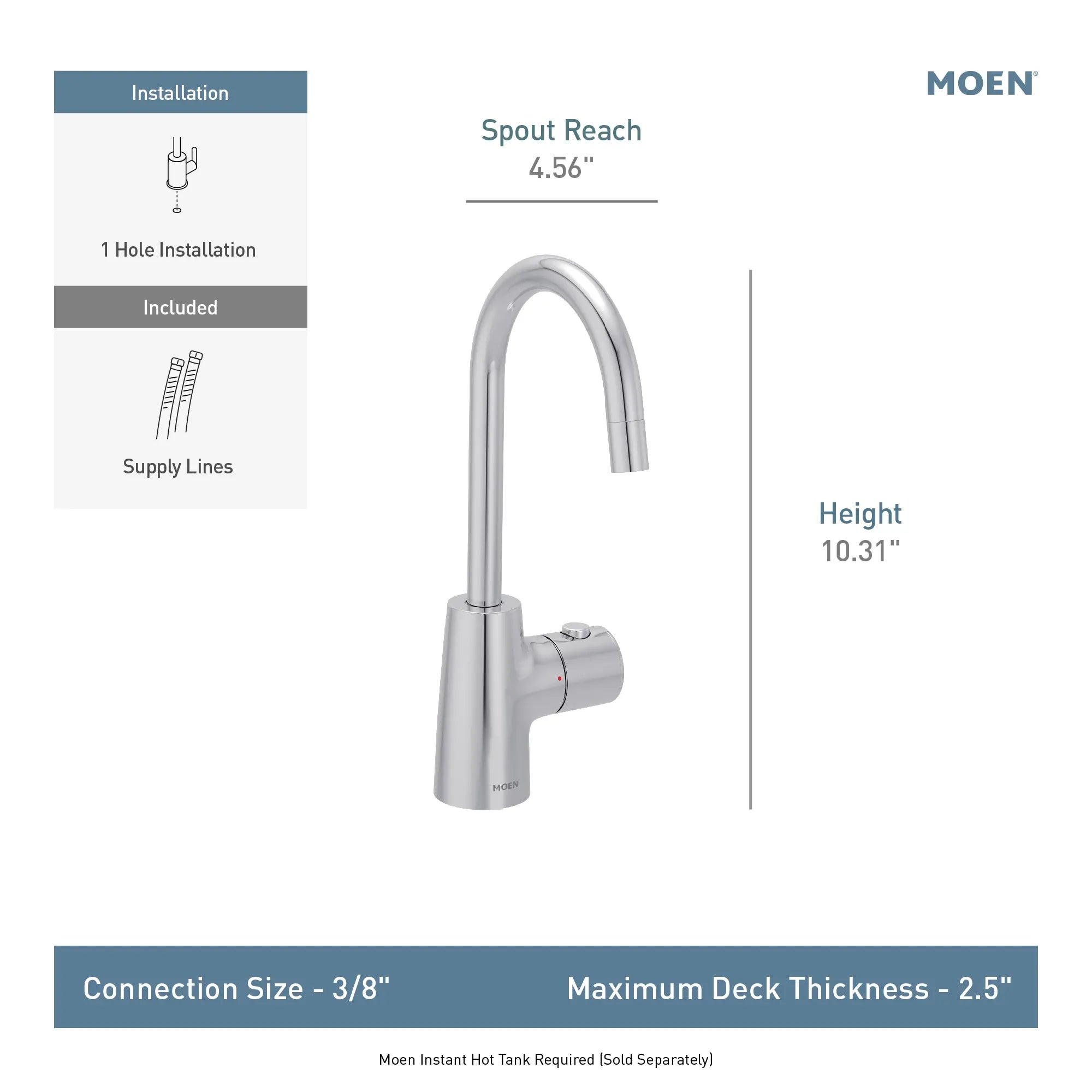 Moen Sip Transitional One-Handle High Arc Undermount Beverage Faucet - Image 13