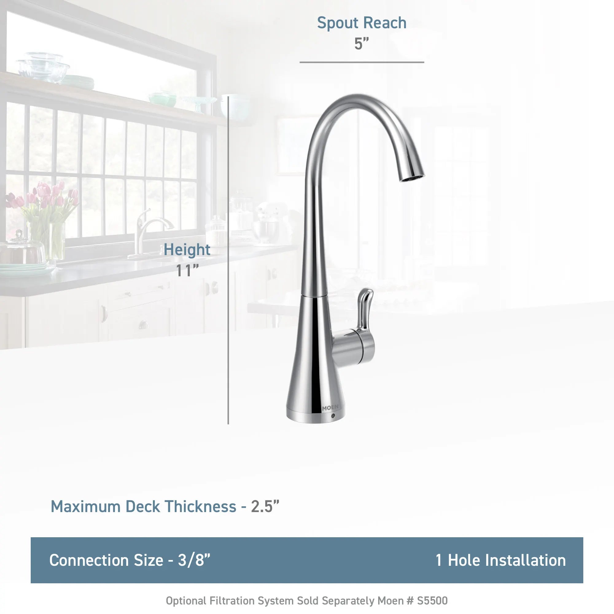 Moen Sip Transitional One-Handle High Arc Beverage Faucet - Image 25
