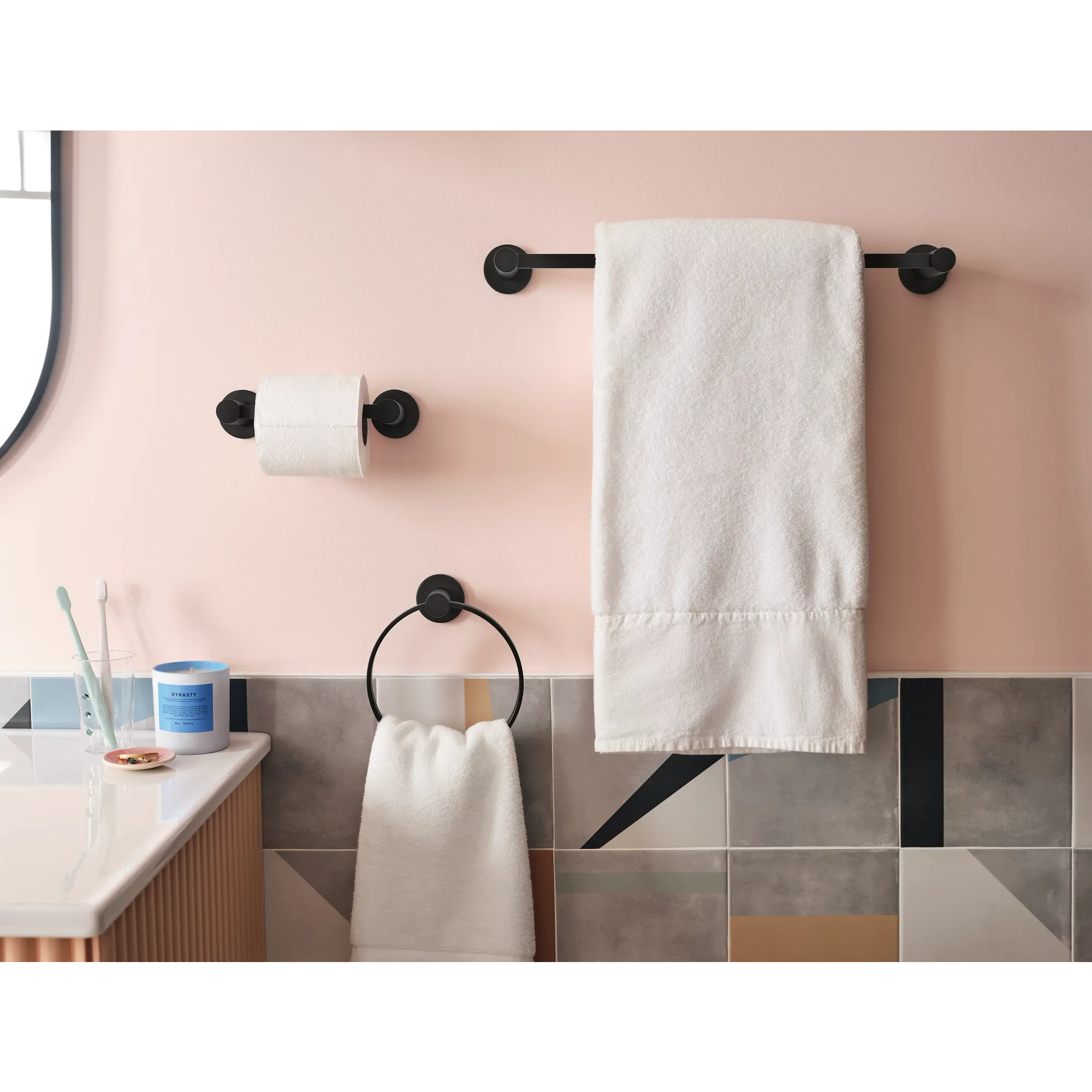 Avri Pivoting Paper Holder Towel Bar Towel Ring - Image 8
