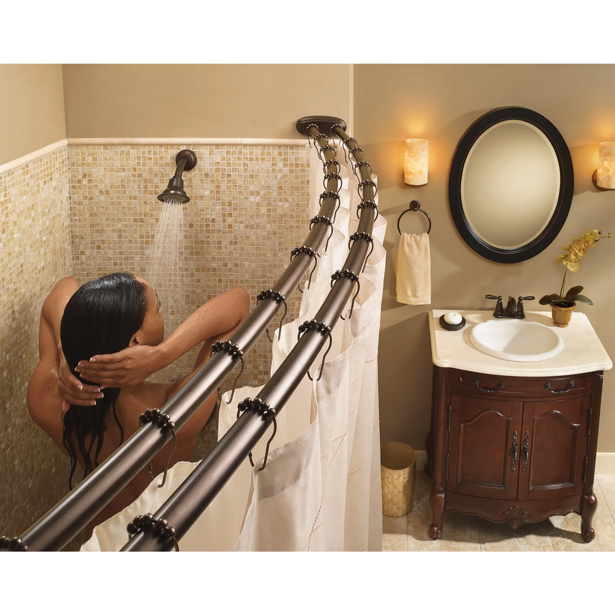 Moen Adjustable Curved Shower Rod - Image 3