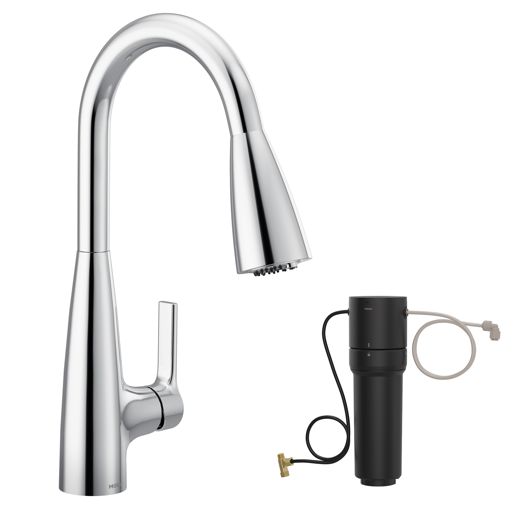 Haelyn One-Handle High Arc Filtering Pulldown Kitchen Faucet