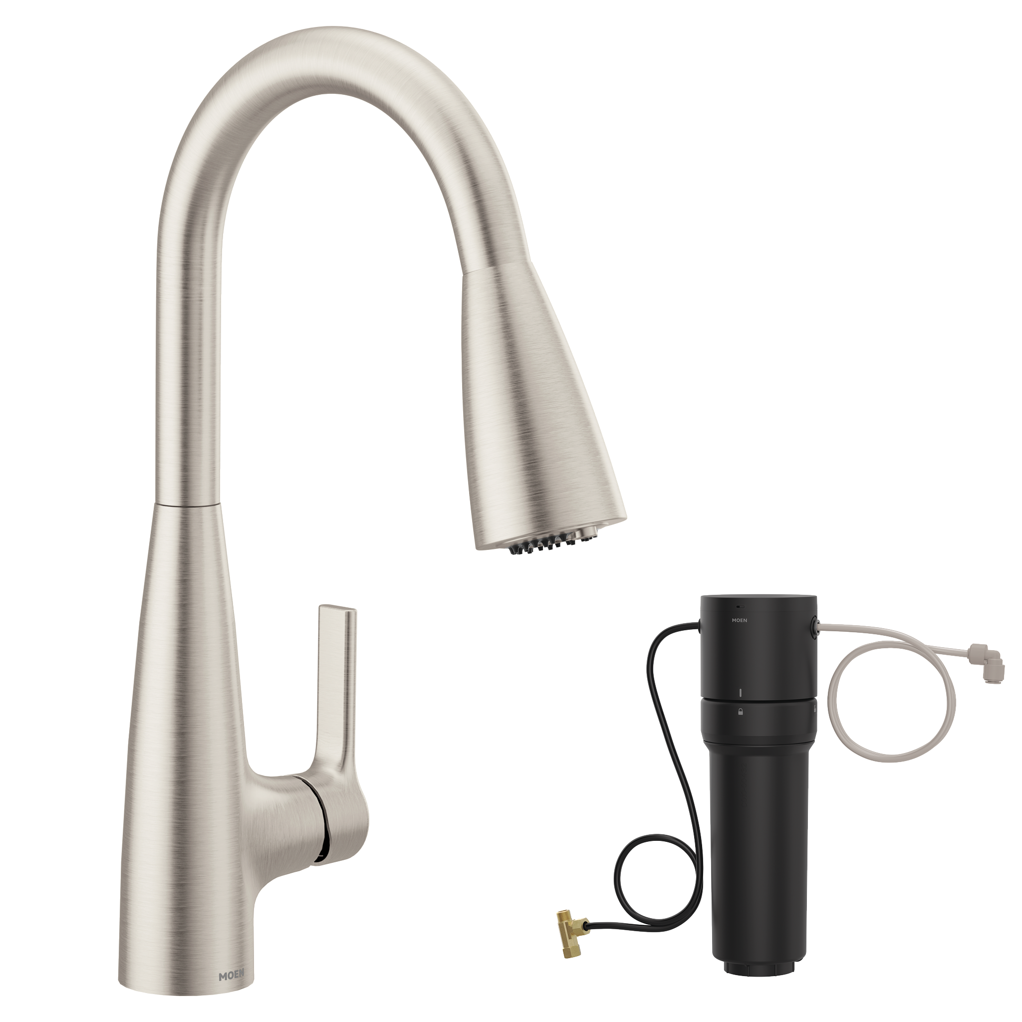 Haelyn One-Handle High Arc Filtering Pulldown Kitchen Faucet - Image 5