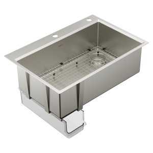 Luxe Chef 33 Workstation System Steel Dual Mount Single Bowl Sink