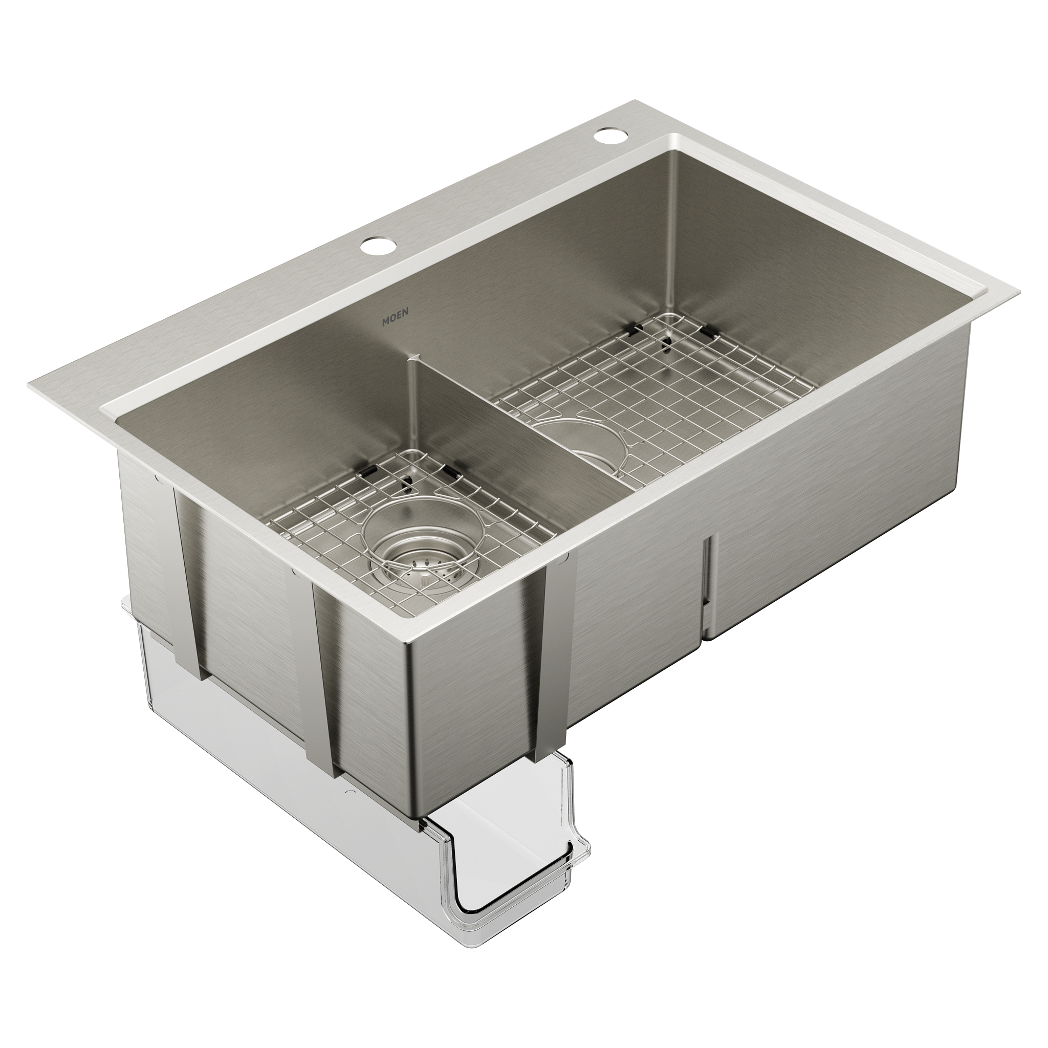 Luxe Chef 33 Workstation System Steel Dual Mount Double Bowl Sink