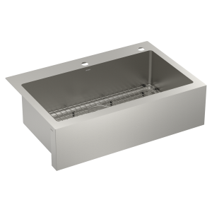 Prep 33 Steel Dual Mount Apron Front Single Bowl Sink
