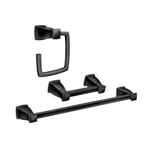 Hensley 3 Pc Kit: Pivoting Paper Holder. Towel Bar and Towel Ring