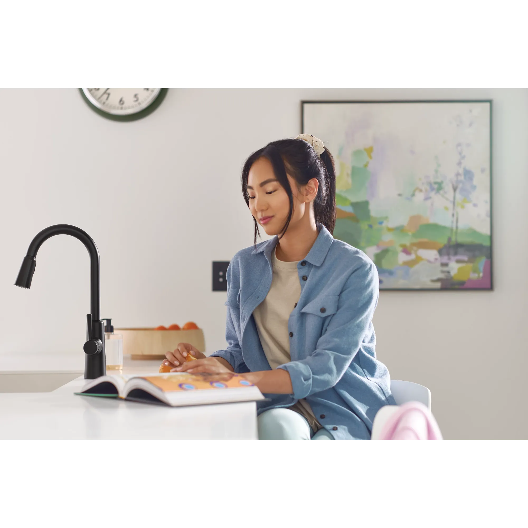 Riley MotionSense Wave One-Handle High Arc Pulldown Kitchen Faucet - Image 28