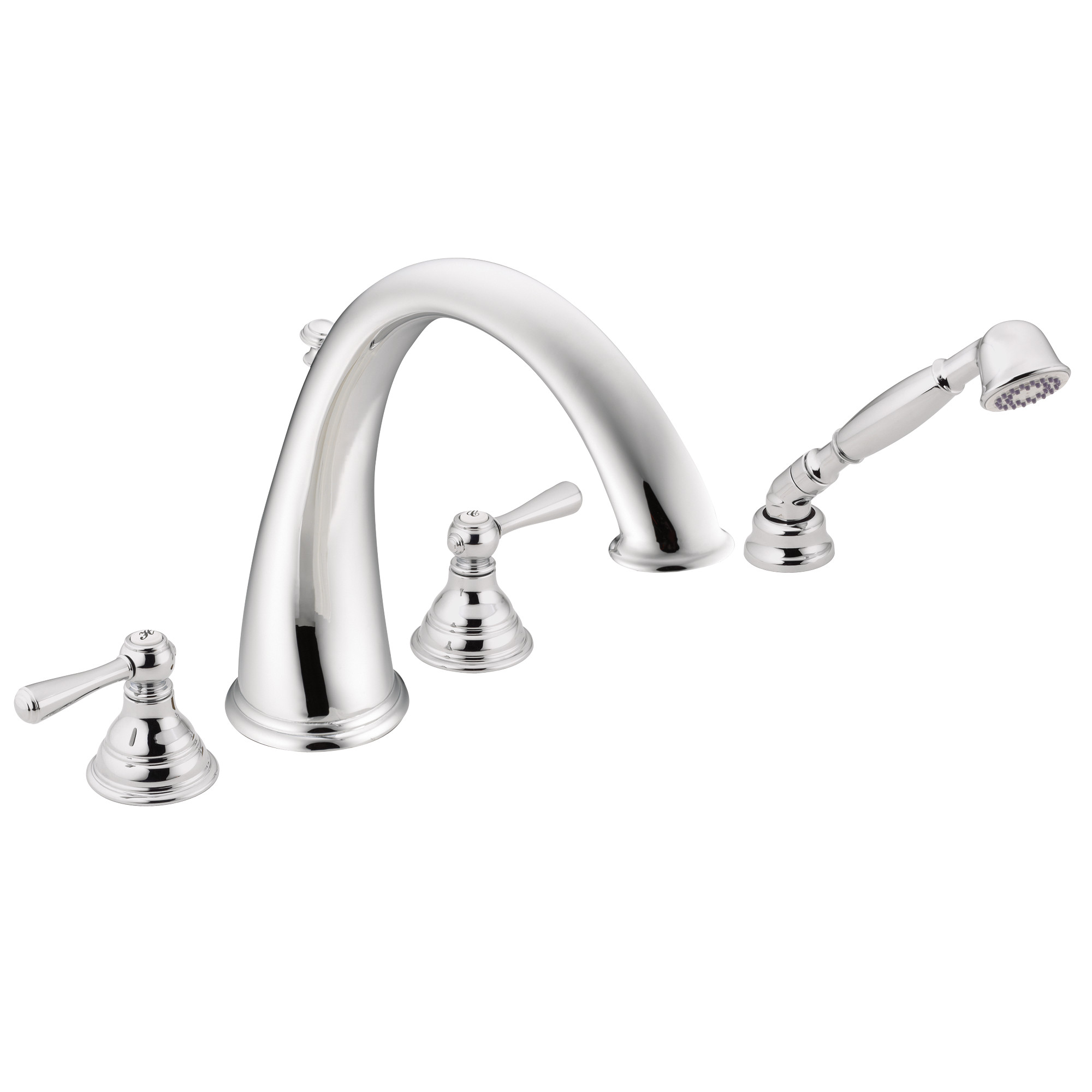Kingsley Two-Handle High Arc Roman Tub Faucet Includes Hand Shower