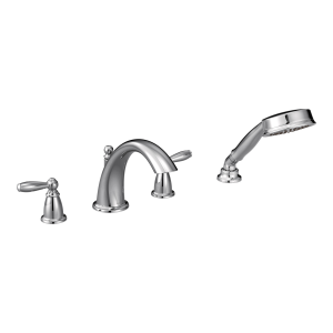 Brantford Two-Handle Low Arc Roman Tub Faucet Including Handheld Shower