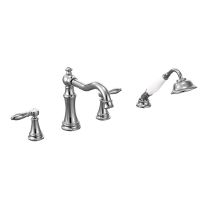 Weymouth Two-Handle Diverter Roman Tub Faucet Including Handheld Shower