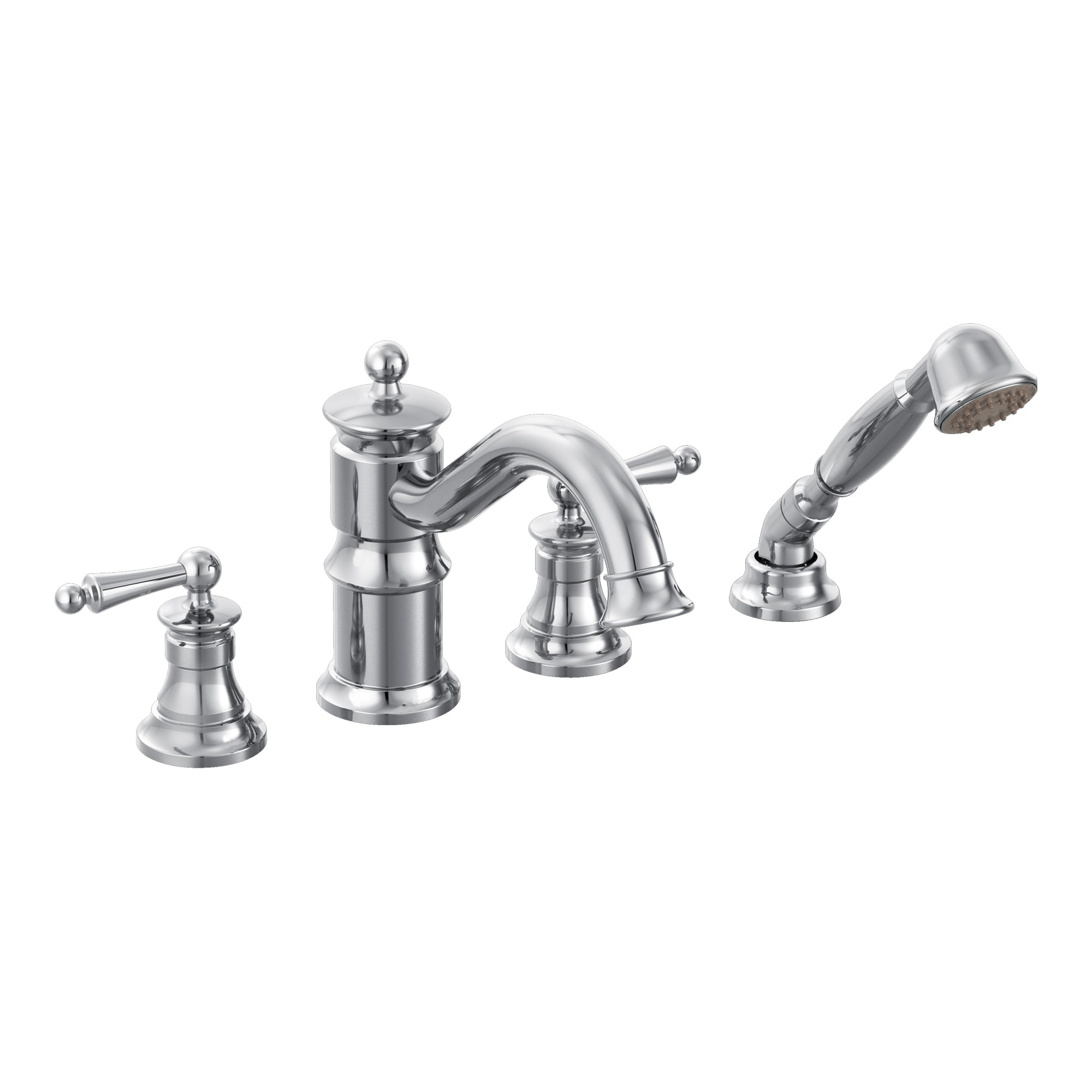 Waterhill Two-Handle High Arc Roman Tub Faucet Includes Hand Shower