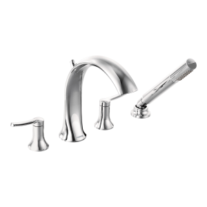 Fina Two-Handle High Arc Roman Tub Faucet Includes Hand Shower